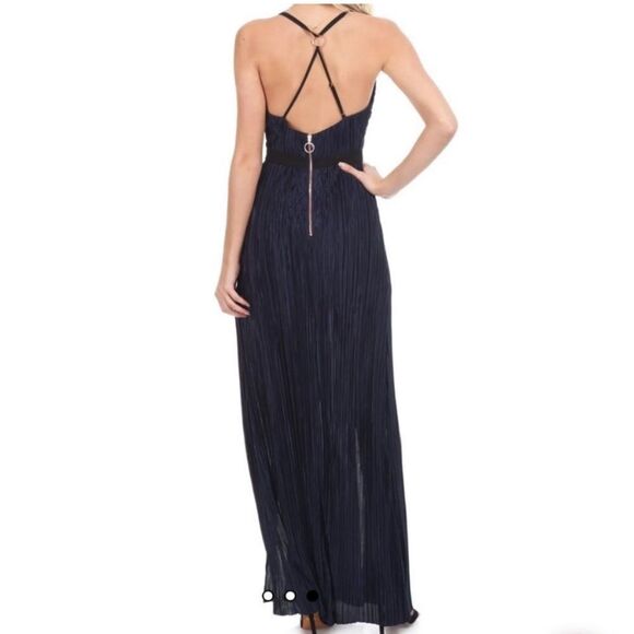 STYLESTALKER Alexa Maxi Dress Backless Deep V Front Pleated Sz S Blush Pink - Picture 15 of 15
